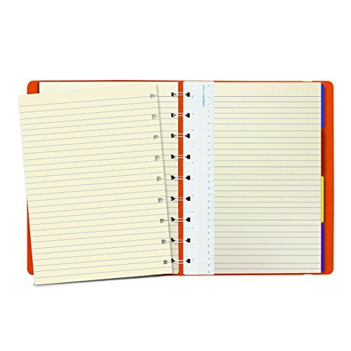 FILOFAX دفتر ملاحظات فيلوفاكس القابل لإعادة التعبئة، 9.25" × 7.25" برتقالي - غلاف أنيق يشبه الجلد مع صفحات قابلة للتحريك - إغلاق مرن، فهرس، جيب وعلامة صفحة (B115904U) - Image 2