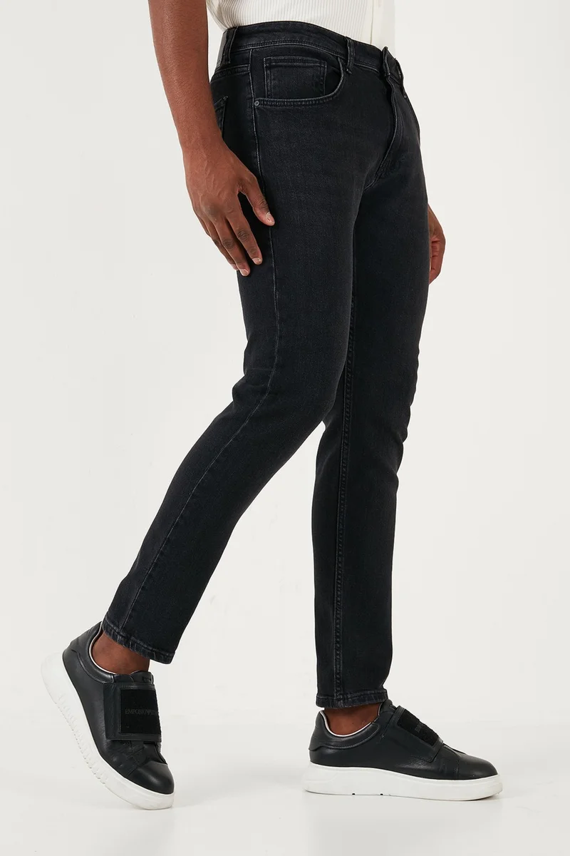 بوراتي Stretch Cotton Slim Fit Normal Waist Straight Leg Jeans Men's Denim Pants 3300S06TOKYO