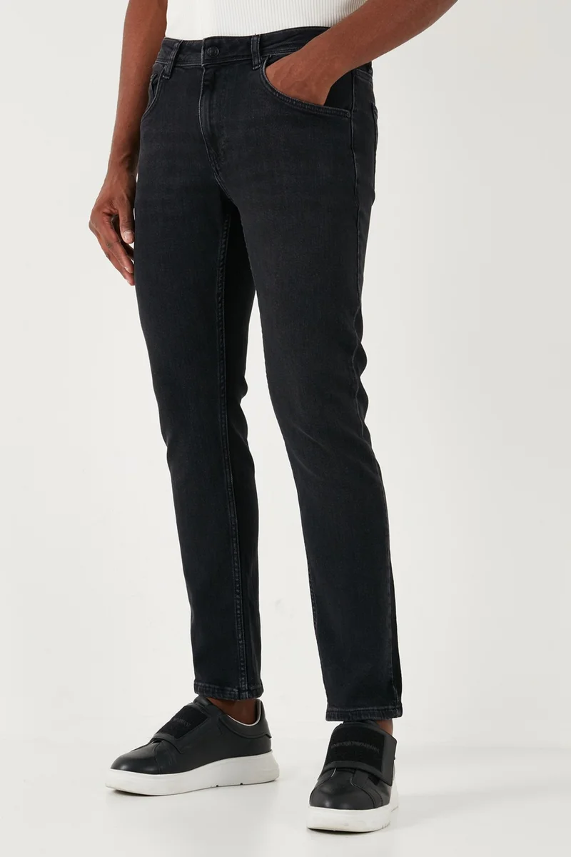 بوراتي Stretch Cotton Slim Fit Normal Waist Straight Leg Jeans Men's Denim Pants 3300S06TOKYO