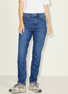 JJXX High Waist Mom Fit Navy Blue Women's Trousers 12203837  - Image 5