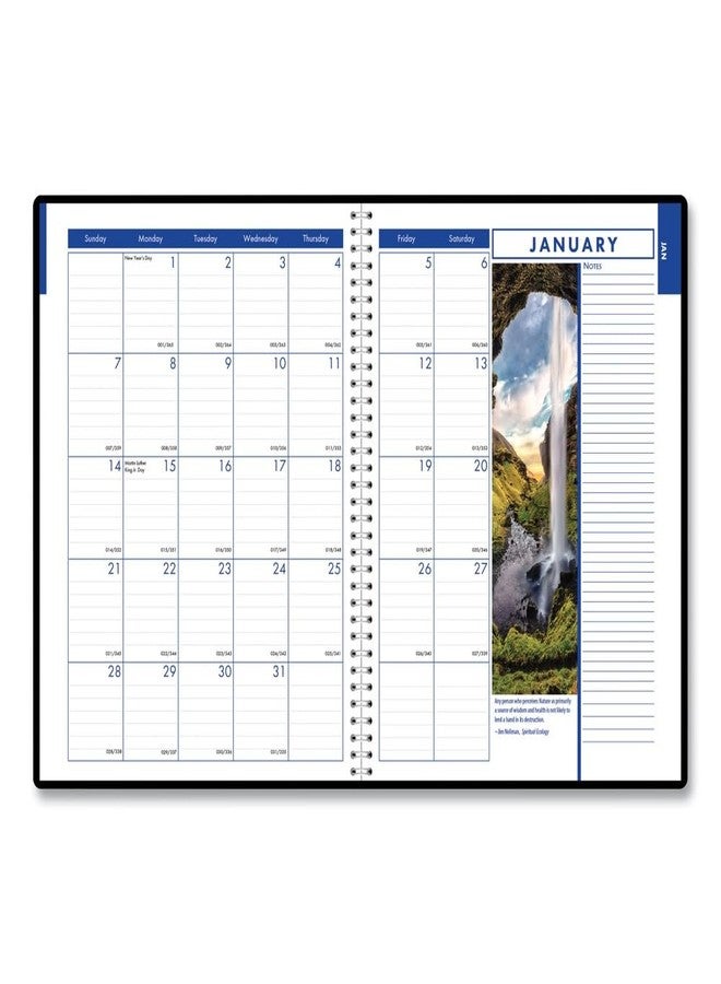 House of Doolittle 11 in. x 8.5 in. 12-Month (Jan-Dec 2026) Earthscapes Recycled Weekly/Monthly Appointment Book - Black Soft Cover - Image 2