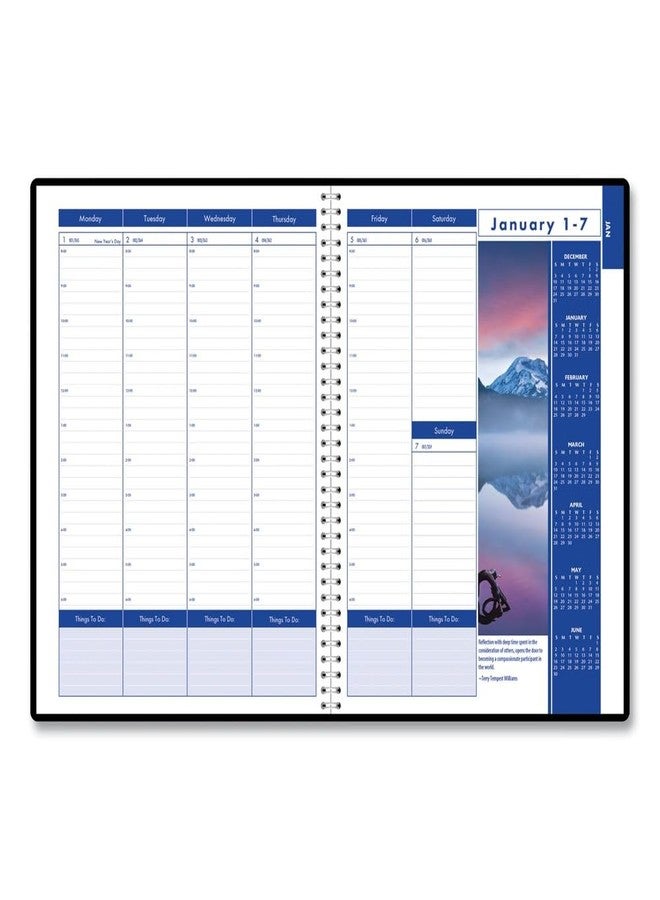 House of Doolittle 11 in. x 8.5 in. 12-Month (Jan-Dec 2026) Earthscapes Recycled Weekly/Monthly Appointment Book - Black Soft Cover - Image 3
