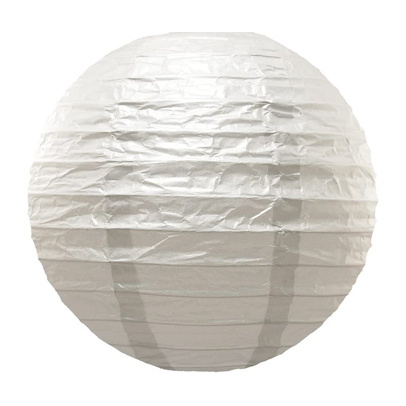 LumaBase Round Paper Lanterns, White - Set of 5 - Image 3