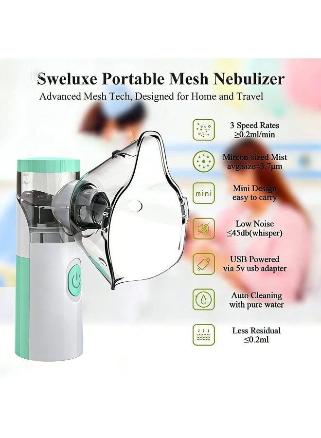 NexusTek Portable Mesh Nebulizer Handheld Micro Mesh Nebulizer Machine for Adults & Kids, Fine Mist ≤5μm, 3 Adjustable Levels, Ultra Quiet ≤45dB, Type-C USB Powered Nebulizer for Home & Travel - Image 3