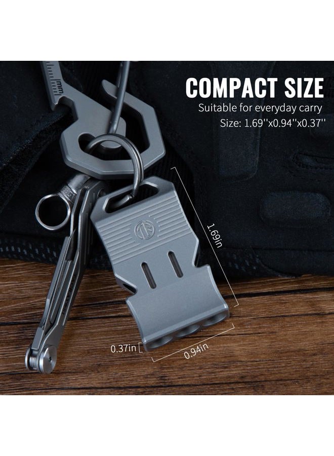 TACRAY Titanium Emergency Survival Whistle – Square Triple-Tube Design, Ultra-Loud 120+dB, Waterproof & Durable, EDC Safety Whistle for Camping, Hiking, Outdoor & Rescue（Gray） - Image 4