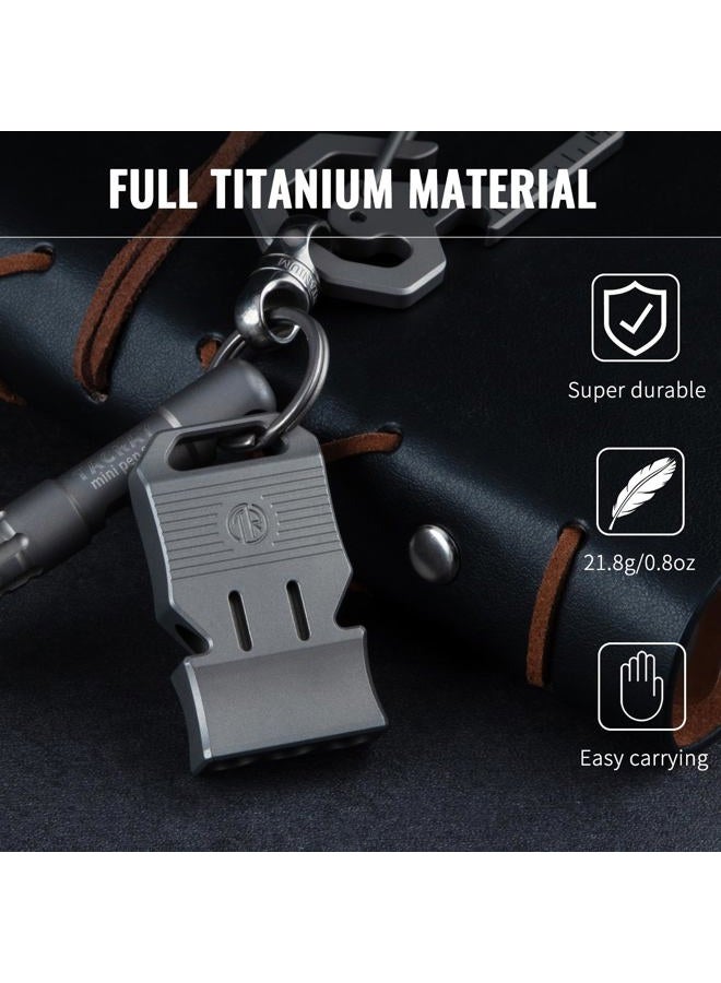 TACRAY Titanium Emergency Survival Whistle – Square Triple-Tube Design, Ultra-Loud 120+dB, Waterproof & Durable, EDC Safety Whistle for Camping, Hiking, Outdoor & Rescue（Gray） - Image 2