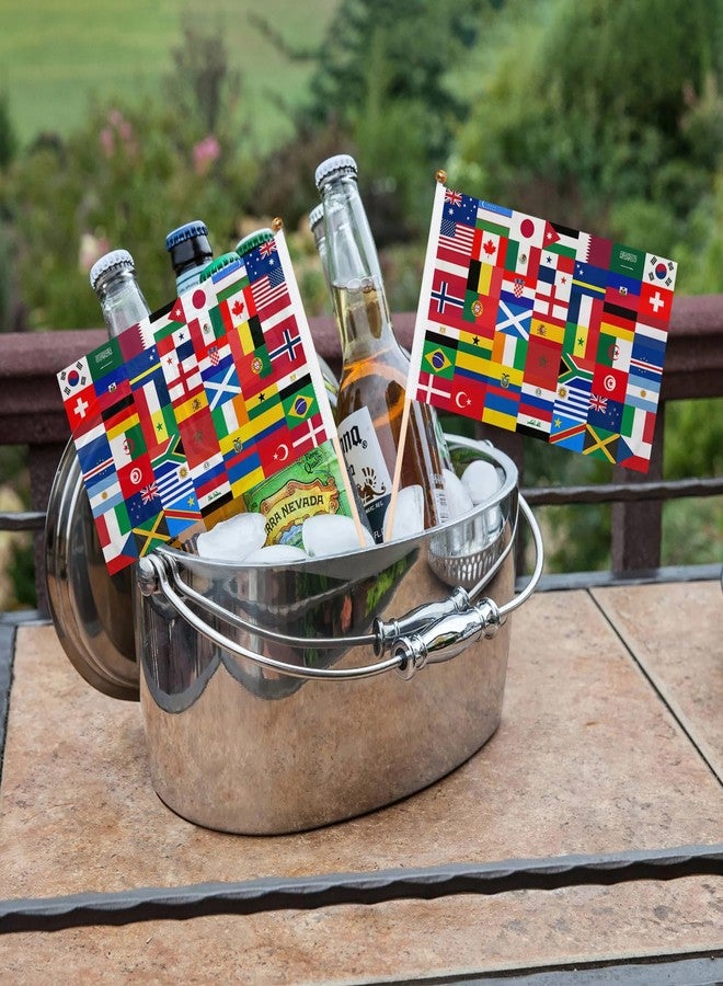 12 Pack Small International Stick Flags Decorations Small Mini Handheld World Flags 5 x 8 Inch for Club Sports Celebration Parades Decor with Safety Spear Top - Image 4