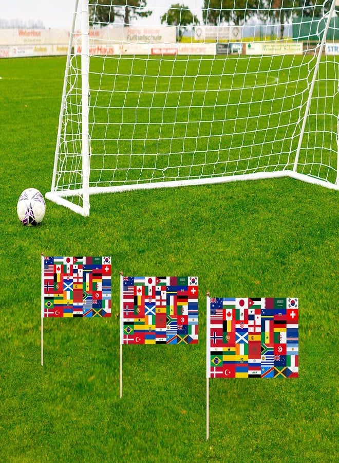 12 Pack Small International Stick Flags Decorations Small Mini Handheld World Flags 5 x 8 Inch for Club Sports Celebration Parades Decor with Safety Spear Top - Image 3