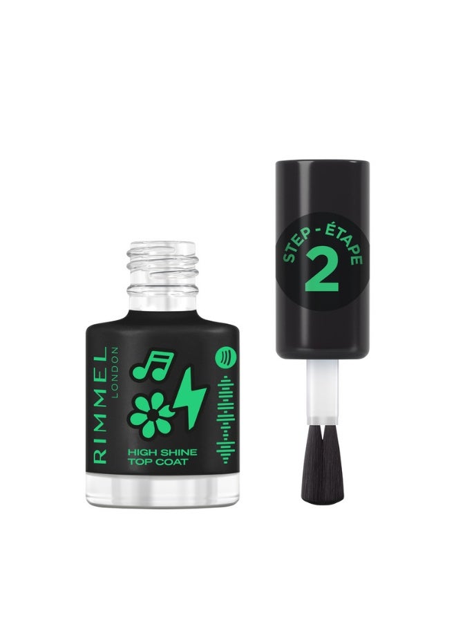 RIMMEL LONDON Full Volume Collection Super Gel Nail Polish Topcoat 001 High Shine 12ml - Image 1