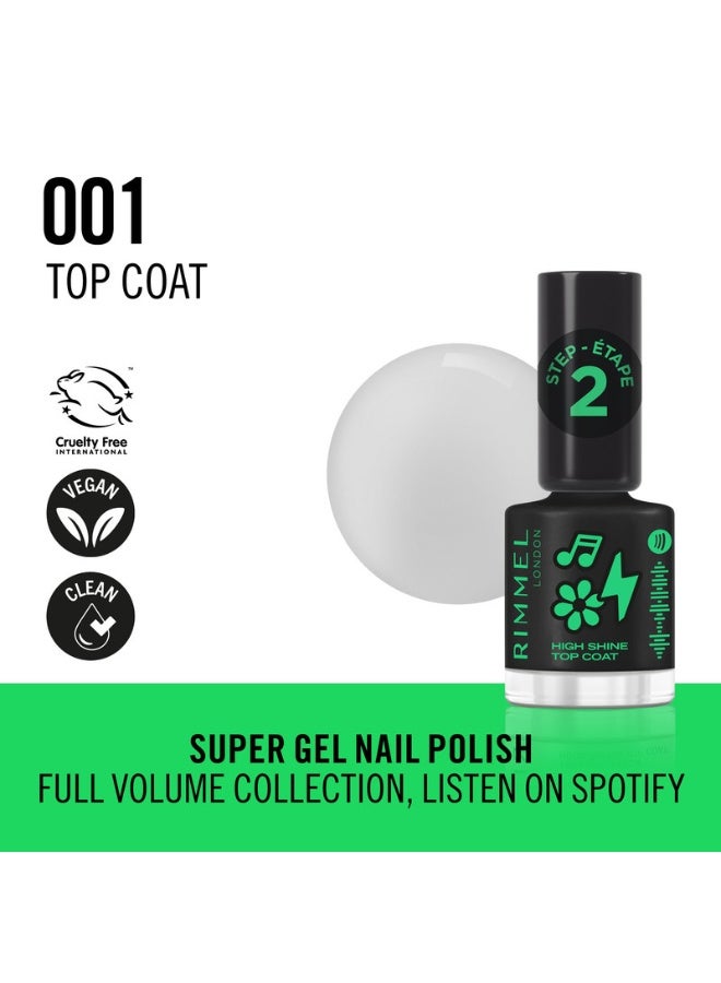 RIMMEL LONDON Full Volume Collection Super Gel Nail Polish Topcoat 001 High Shine 12ml - Image 2
