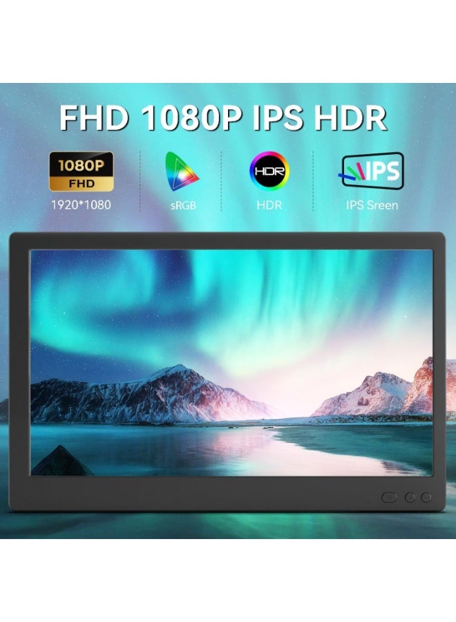 Touch 14-inch 1080P Portable Dual Monitor Extender for Laptops, USB-C/HDMI, Plug-Play - Image 3
