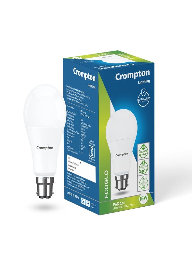 Crompton كرومبتون بارام 13 واط، مصباح LED دائري B22 بإضاءة نهارية باردة - Image 1