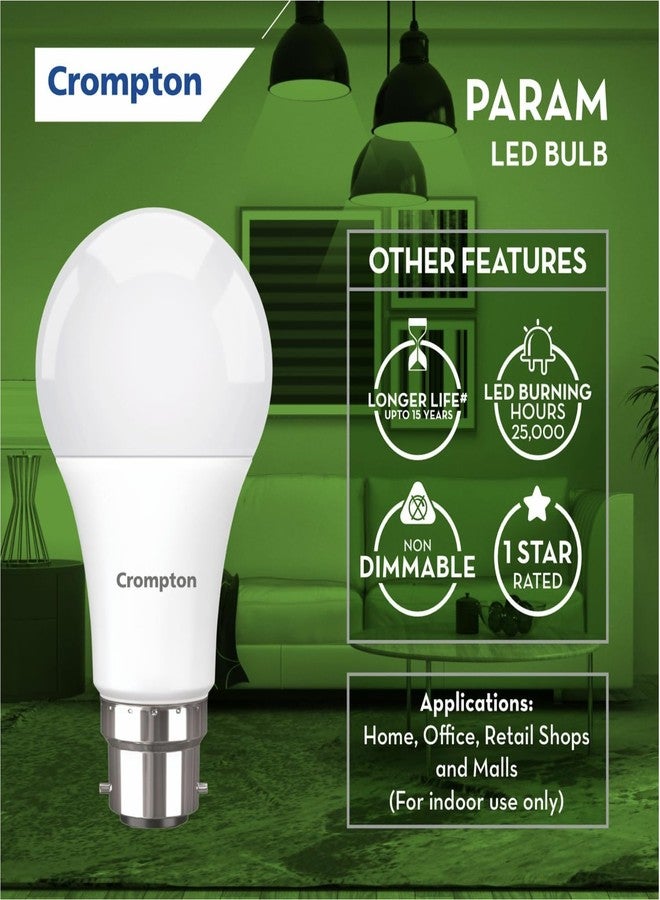 Crompton كرومبتون بارام 13 واط، مصباح LED دائري B22 بإضاءة نهارية باردة - Image 3