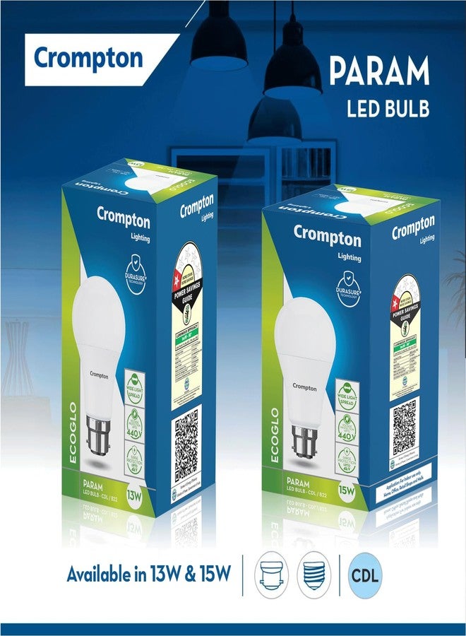 Crompton كرومبتون بارام 13 واط، مصباح LED دائري B22 بإضاءة نهارية باردة - Image 5