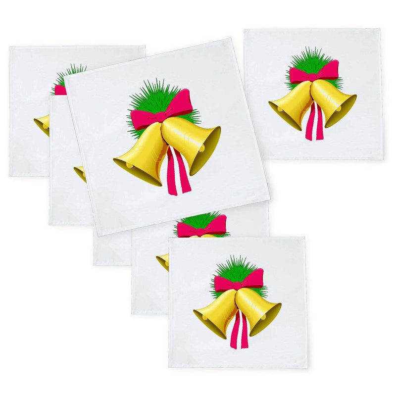 Khakee 6 Pcs Christmas Theme Tafta Silk Table Napkins 10x 10 for Xmas Decoration Christmas OrnamentsChristmas Gift npxmas251P - Image 1