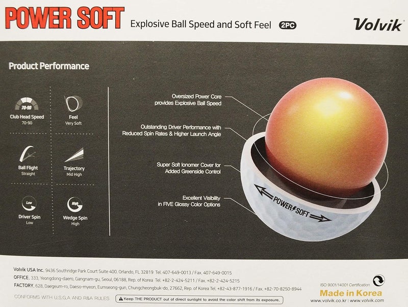Volvik Power Soft Golf Balls (Yellow) - Image 3