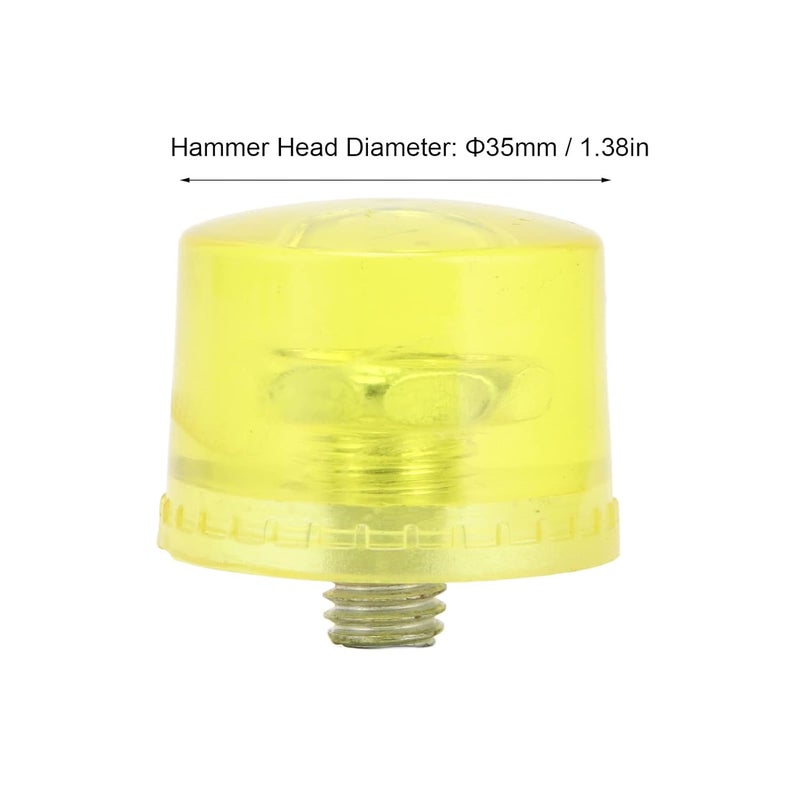 5Pcs Yellow Rubber Mallet Hammer Heads 35mm M8x1 Thread 35g Each - Image 3