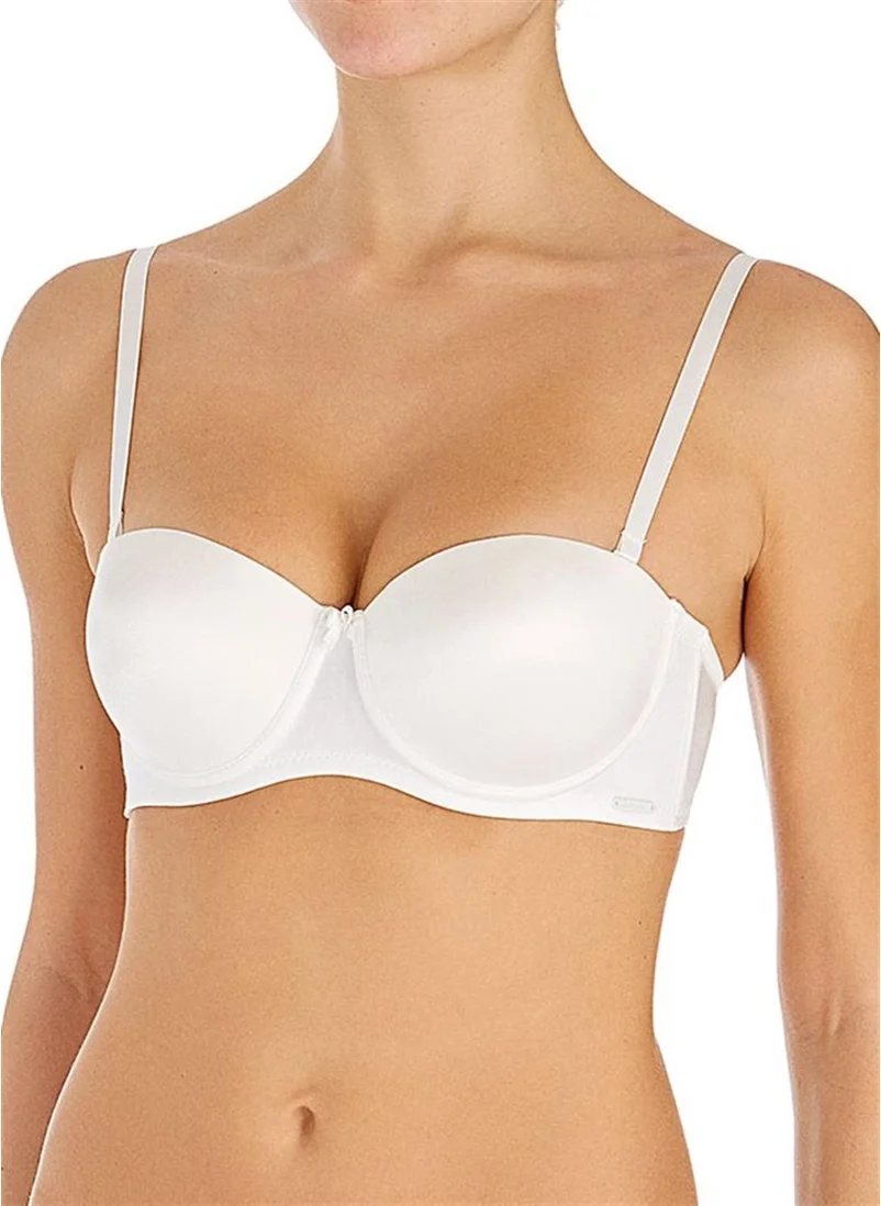 U.S. Polo Assn. 66143 Women's Ecru Strapless Hollow Out Bra