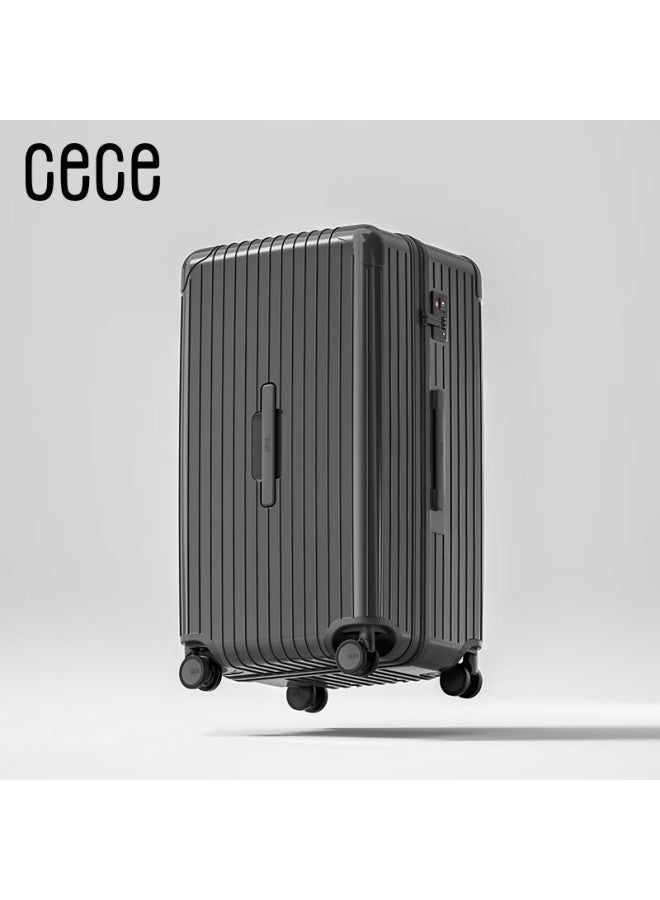 Cece حقيبة سفر كبيرة السعة للنساء حقيبة ترولي حالة طالب عجلة عالمية صندوق كلمة سر رجال لون البندقية رمادي 24 إنش - Image 1