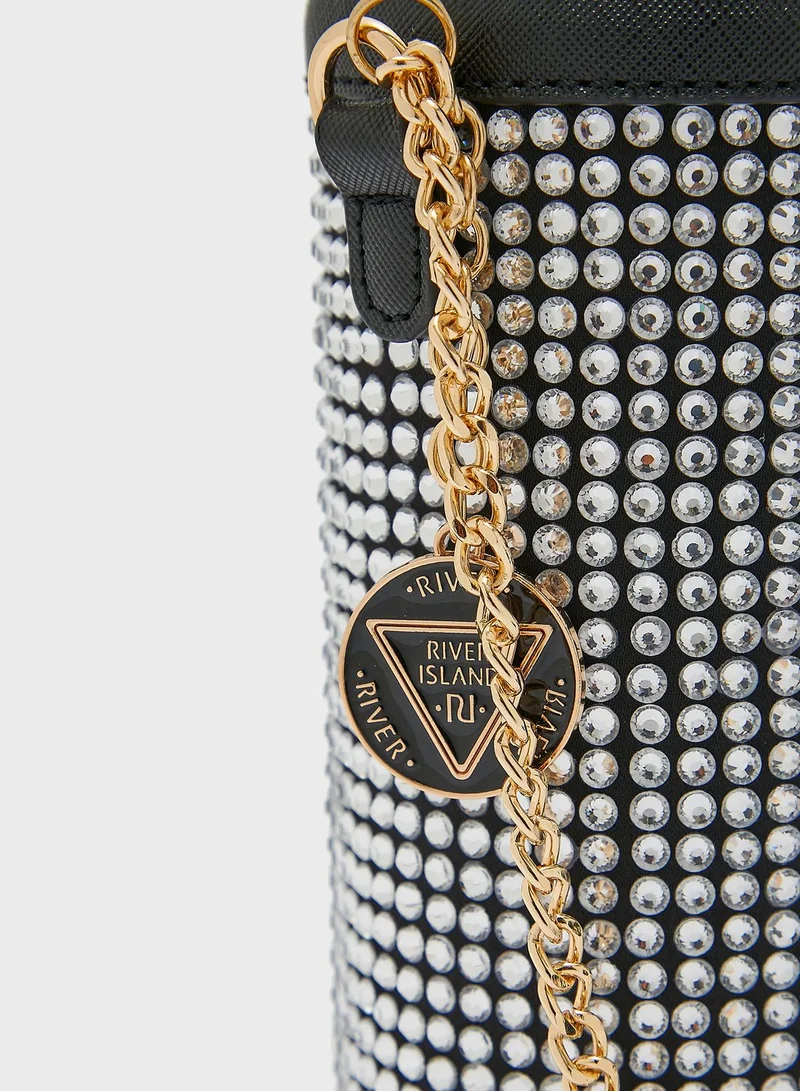RIVER ISLAND Chain Detail Cosmetic Bag