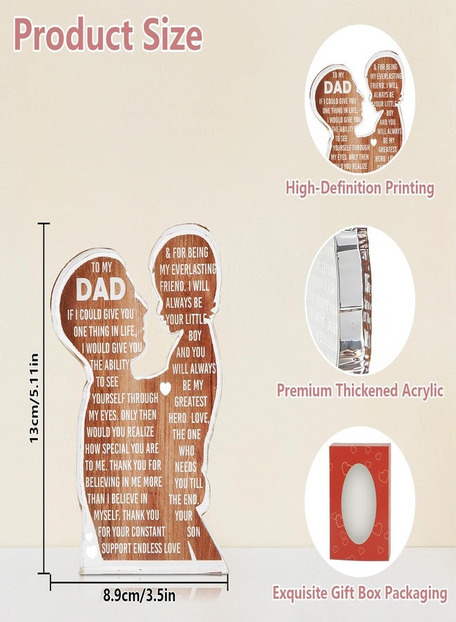 MAMAGIFTREE Gifts for Dad from Son | Dad Birthday Gifts | Best Dad Ever Desk Decor | Father's Day, Christmas, Heartfelt Acrylic Plaque Sign - Image 3