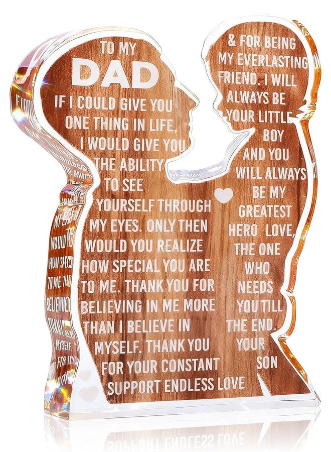 MAMAGIFTREE Gifts for Dad from Son | Dad Birthday Gifts | Best Dad Ever Desk Decor | Father's Day, Christmas, Heartfelt Acrylic Plaque Sign - Image 1
