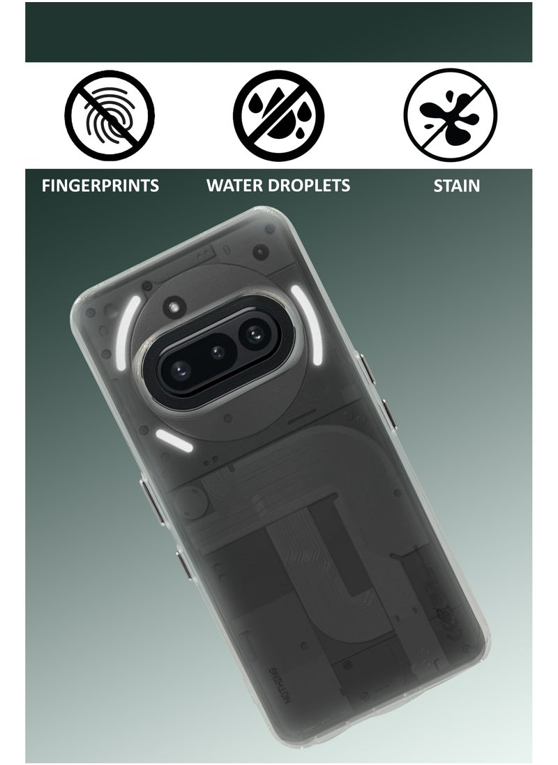 For Nothing Phone 3a 5G - Semi Colourful Half Transparent  Protective Bumber Case  - Transparent