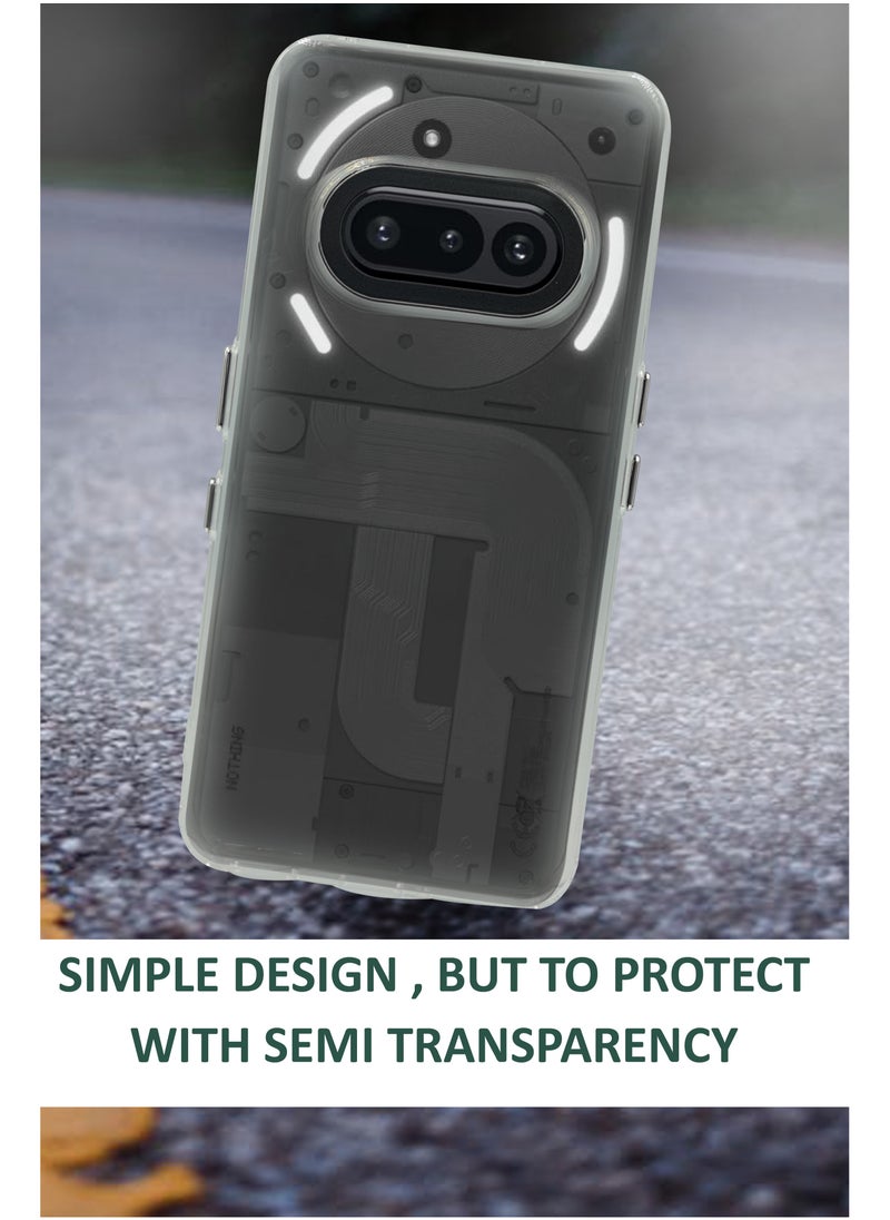 For Nothing Phone 3a 5G - Semi Colourful Half Transparent  Protective Bumber Case  - Transparent