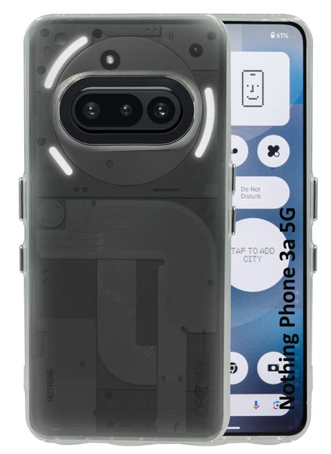 For Nothing Phone 3a 5G - Semi Colourful Half Transparent  Protective Bumber Case  - Transparent