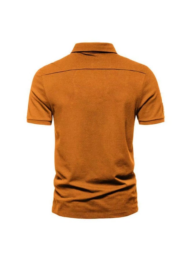 US Summer Men's Polo Shirt T-Shirt Short Sleeve French Style Casual Breathable Fashionable Loose Fit  Clothing - Image 2