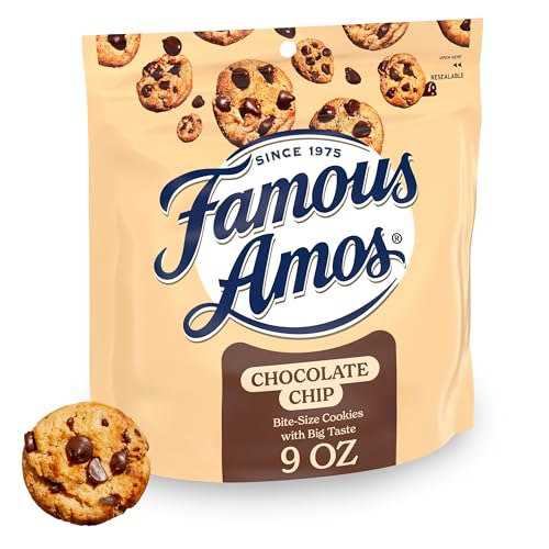 Famous Amos Chocolate Chip Cookies, Original Recipe Bite-size cookies with semi-sweet chocolate chips, 9 oz - Image 1