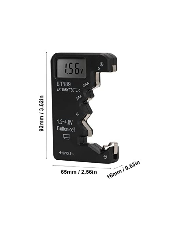 Battery Life Checker, Battery Capacity Tester Meter Digital Display Tool for AAA AA 9V 6F22 1.5V, Suitable for C, D, N Batteries with ABS Material (Black) - Image 4