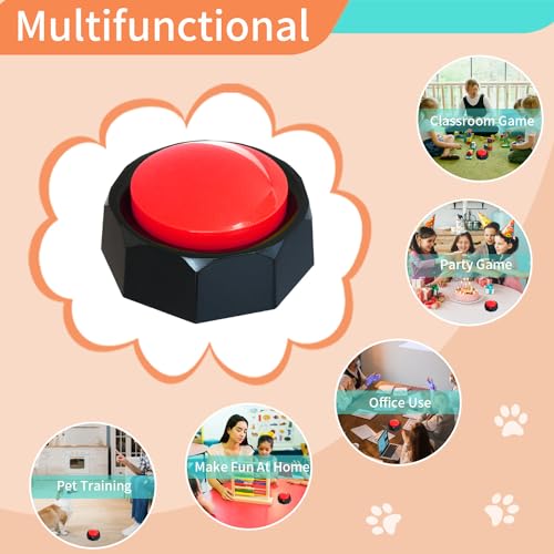 RIBOSY Dog Training Buzzer, Recordable Button, Record and Playback Your Own Message to Train Your Dog Voice What They Wants and Needs - Image 5