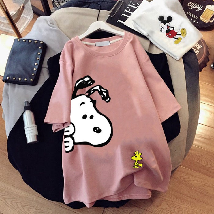 Internet Popular Cec Short-Sleeved T-Shirt Women'S Mid-Length 2021 New Loose Bf European Large Edition Instagram Top Clothes For Summer - Image 1