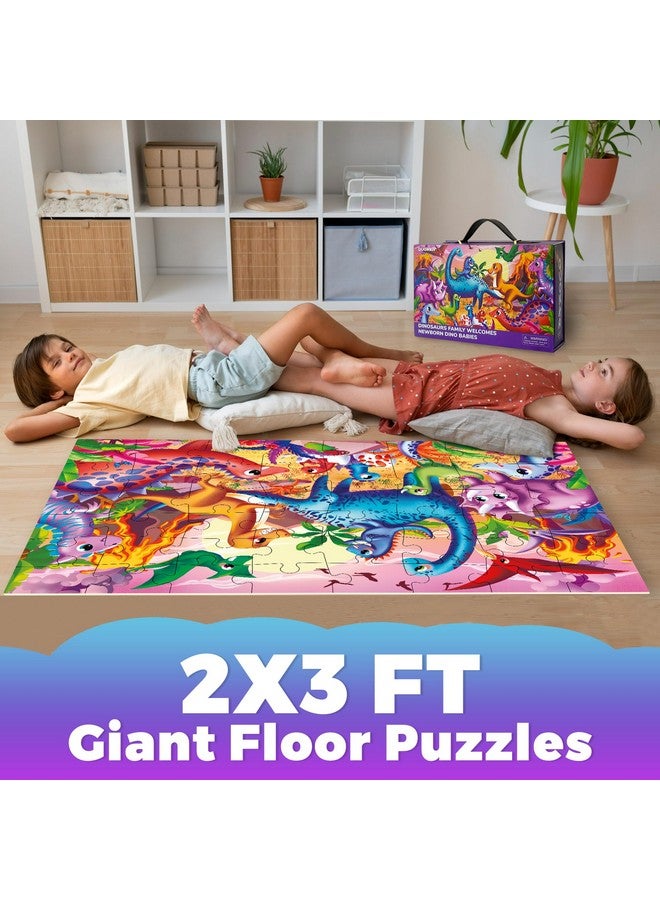 QUOKKA Giant Floor Puzzles for Kids Ages 4-6 - 2x3 Feet 48 Piece Puzzles for Toddlers 3-5 - Large Educational Kids Puzzles Ages 2-4 - Dinos Activity Game for Boys and Girls - Premier Gift - Image 5