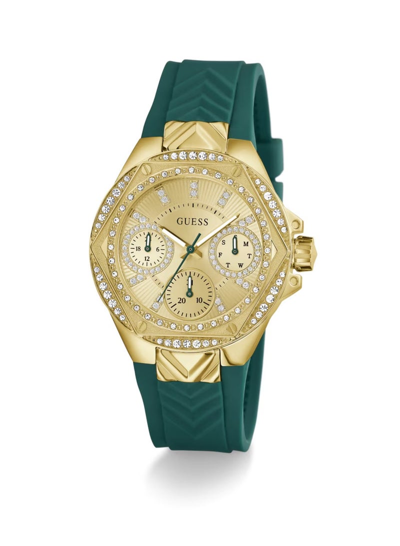 GUESS Envy Women's Gold Dial Quartz Analog Silicone Watch GW0774L2 - 38mm - Image 5