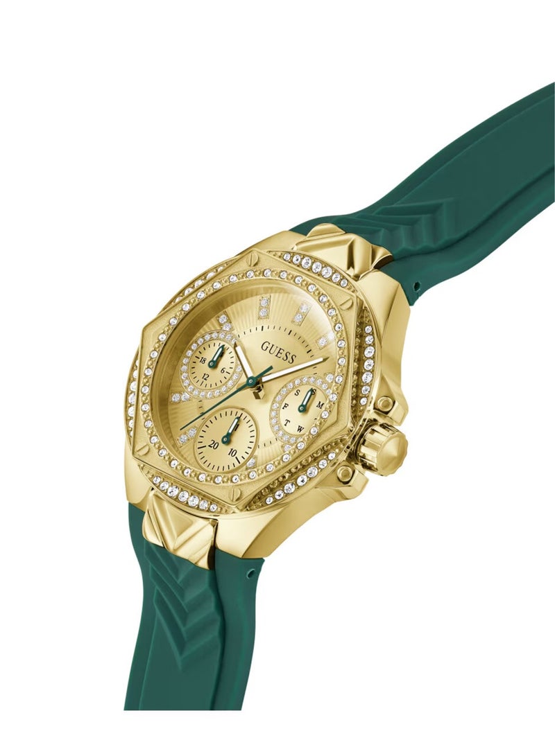 GUESS Envy Women's Gold Dial Quartz Analog Silicone Watch GW0774L2 - 38mm - Image 2