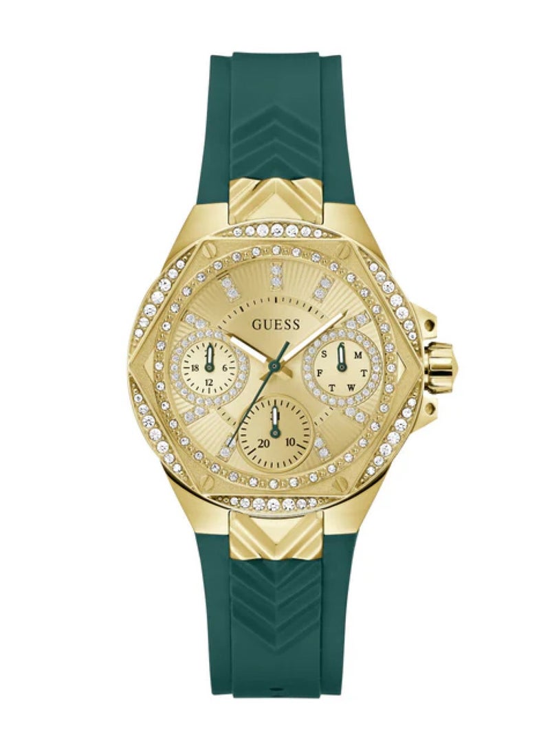 GUESS Envy Women's Gold Dial Quartz Analog Silicone Watch GW0774L2 - 38mm - Image 1