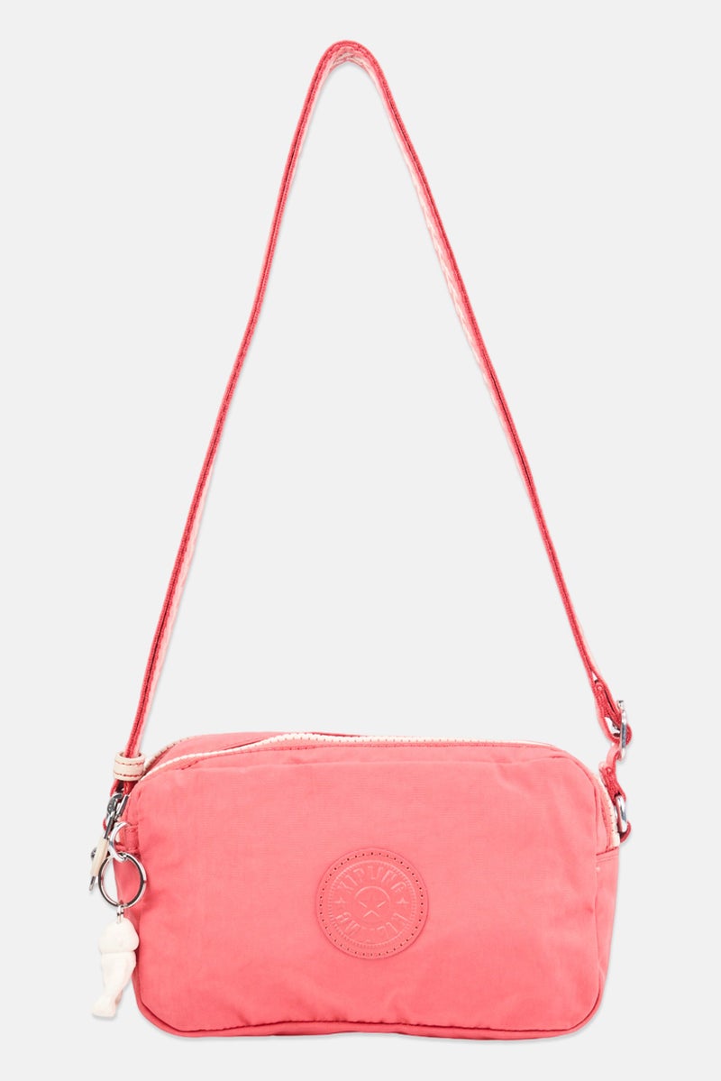 kipling Women Brand Logo Cross Body Bag With Keyring, Old Rose - Image 1