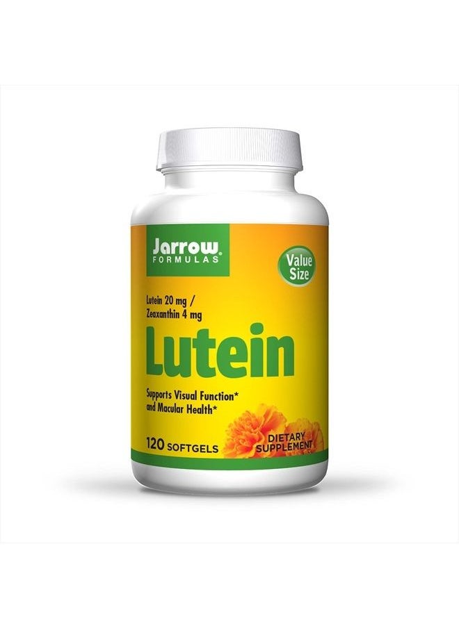 jarrow formulas Lutein 20 mg with 4 mg Zeaxanthin - 120 Softgels - Supports Eye & Macular Health & Visual Function - Dietary Supplement - 120 Servings  - Image 1