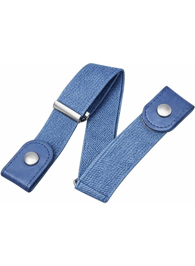 Adjustable elastic waistband without buckle, suitable for jeans, dresses, and trousers; comfortable elastic belt for men and women; invisible buckle-free design; one-piece elastic. - Image 1