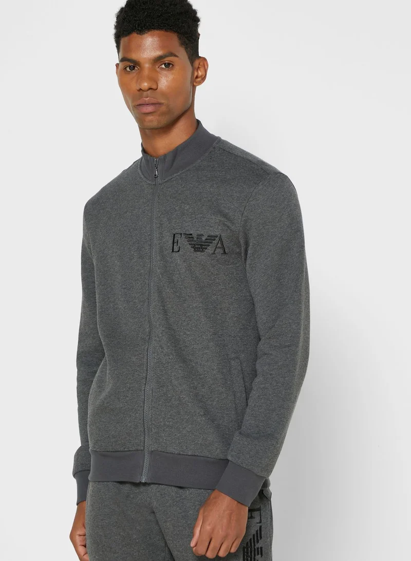 EMPORIO ARMANI Logo Zip Through Sweatshirt