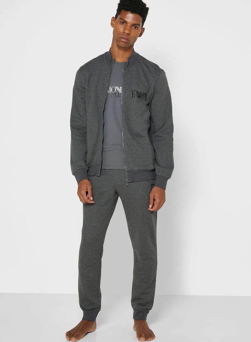 EMPORIO ARMANI Logo Zip Through Sweatshirt