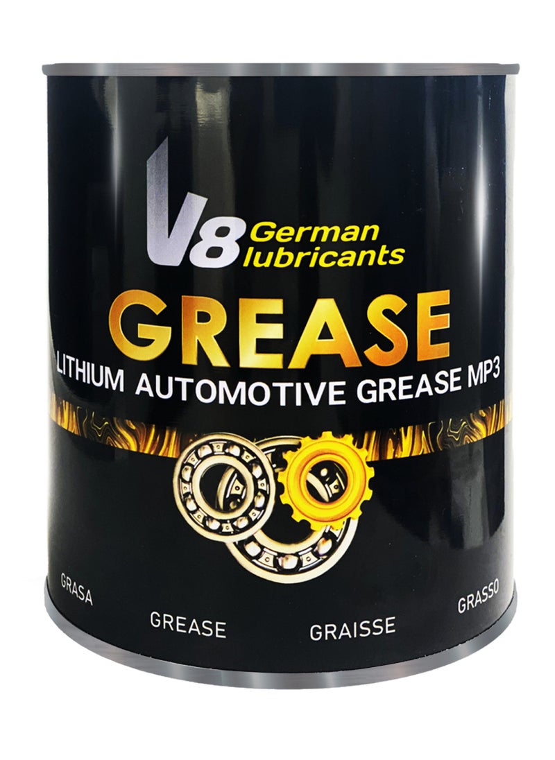 في 8 للزيوت المعدنية - V8 German Lubricants شحم السيارات الليثيوم MP3 – شحم متعدد الاستخدامات عالي الأداء للمركبات والآلات (1 كجم) - Image 1
