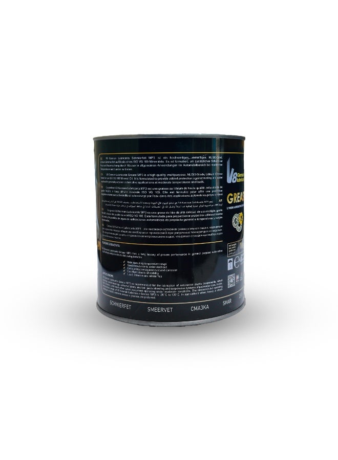 V8 German Lubricants Lithium Automotive Grease MP3 – High-Performance Multipurpose Grease for Vehicles and Machinery (1KG) - Image 2