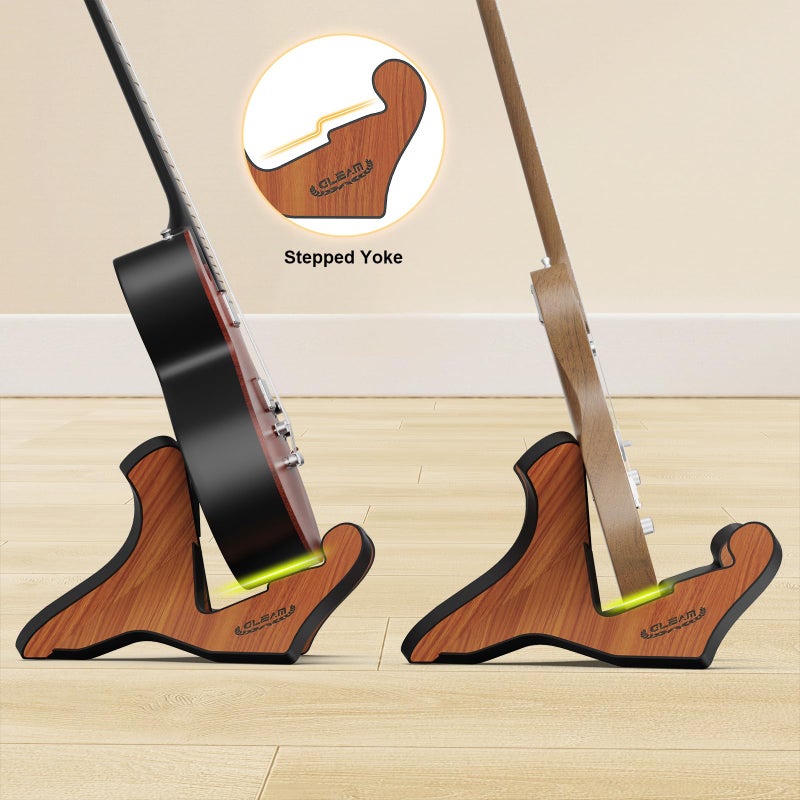 GLEAM حامل جيتار GLEAM - خشبي MDF عالمي للجيتار الصوتي والكهربائي والبيس بتصميم X-Frame قابل للحمل مع تغطية من الفوم الناعم - Image 4