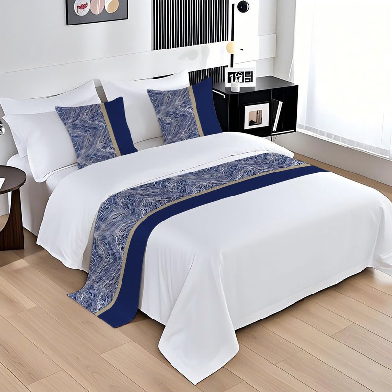 100 Linen Bed Runner With 2 Pillows Queen King Size Bedroom Decor Wedding Hotel Style Bed Tail Towel Protective Household Cover - Image 4
