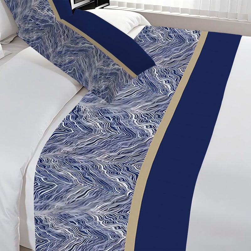 100 Linen Bed Runner With 2 Pillows Queen King Size Bedroom Decor Wedding Hotel Style Bed Tail Towel Protective Household Cover - Image 3