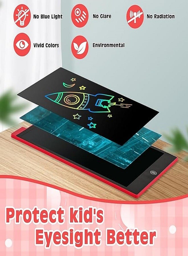 2 Pack 10 Inch LCD Writing Tablet for Kids, Colorful Doodle Board Drawing Pad for Kids, Electronic Drawing Board Erasable & Reusable, LCD Drawing Tablet for Kids Toddler Toys Gifts - Red & Green  - Image 3