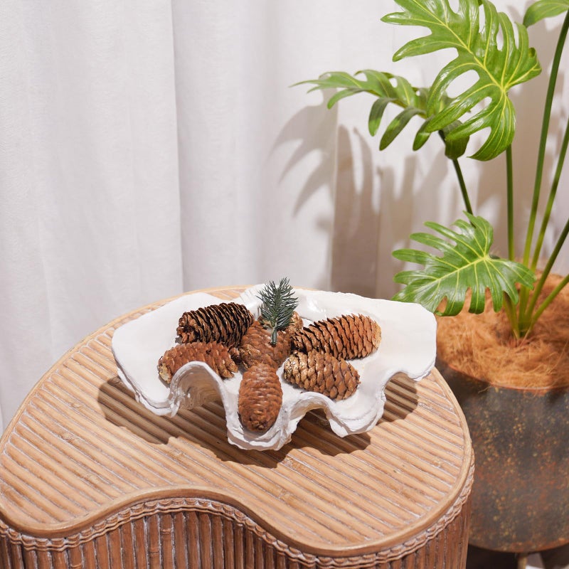 LC LCdecohome Decorative Bowl Entryway Table Decor - Resin Clam Shells Bowls Seashell Beach Console Table Home Decor Accents for Ocean Themed Living Room Coffee Table Decor 9 * 6 * 3.5 Inch - Image 4